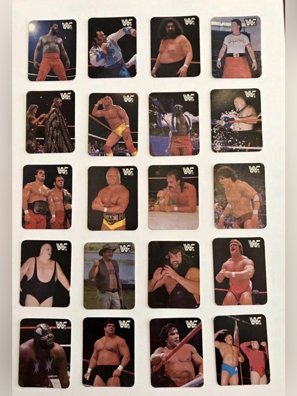 1987 Hostess WWF WRESTLEMANIA Mini Cards/Stickers Set (20/20) MINT Hogan WWE